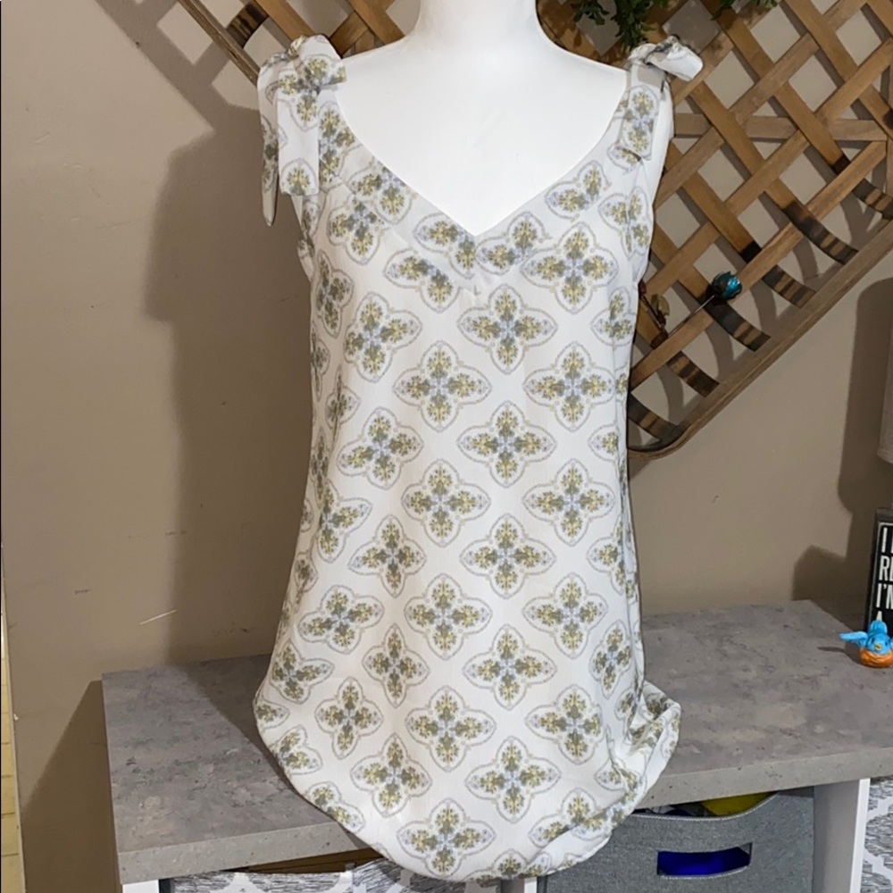 Boho Paisley Sleeveless Top Shoulder Ties